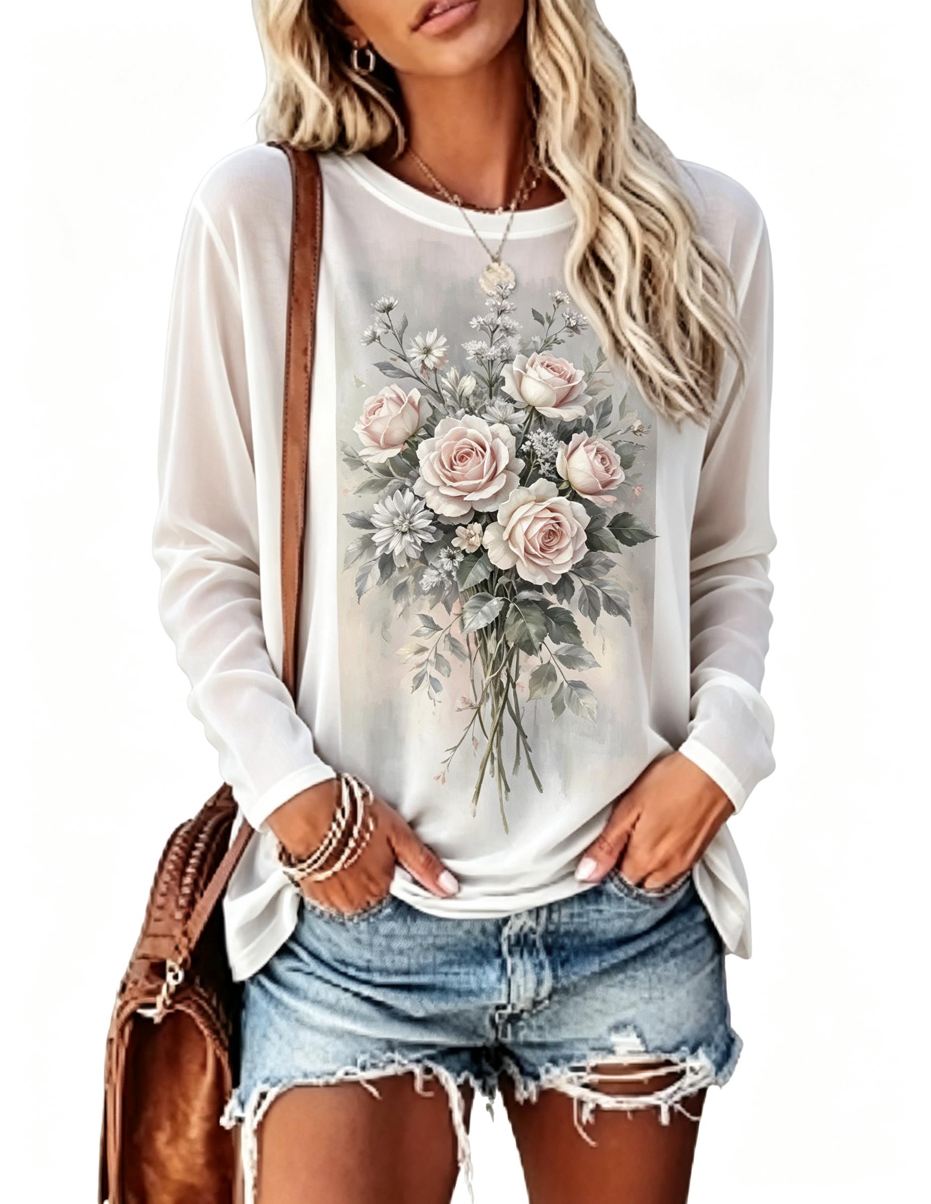 Women Long Sleeve T‑Shirt Vint - Wallpaper recension och pris