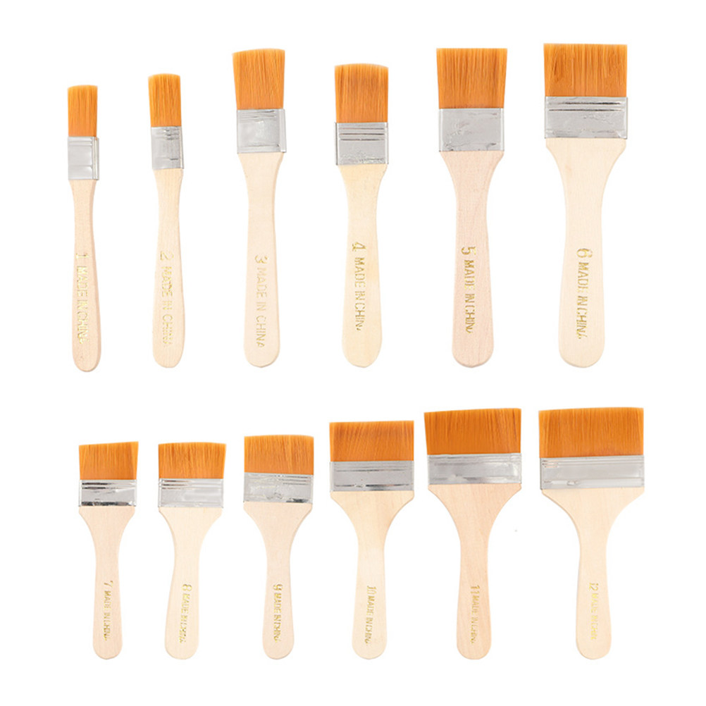 12Pcs Nylon Flat Paint Brushes - Home Improvement Fence recension och pris
