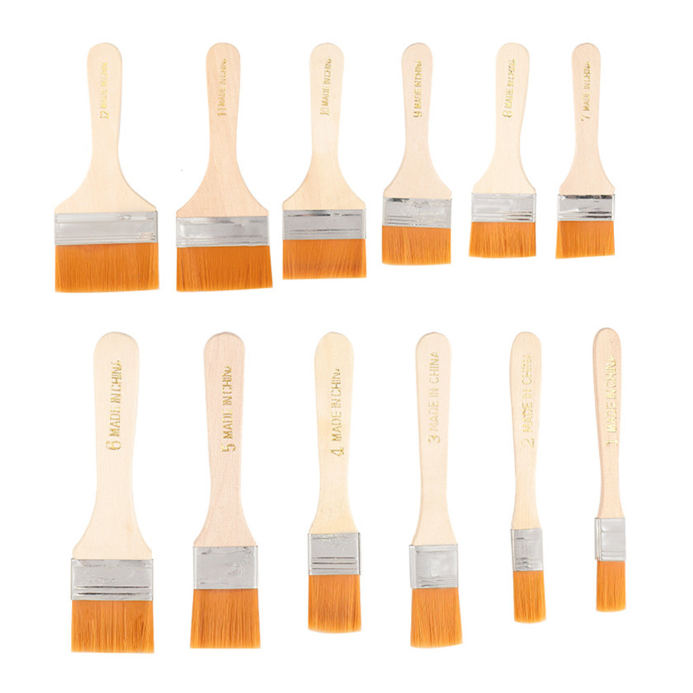 12Pcs Nylon Flat Paint Brushes - Home Improvement Fence recension och pris