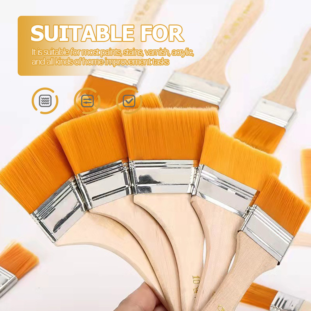 12Pcs Nylon Flat Paint Brushes - Home Improvement Fence recension och pris