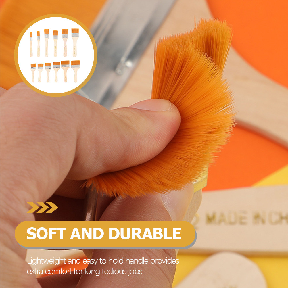 12Pcs Nylon Flat Paint Brushes - Home Improvement Fence recension och pris