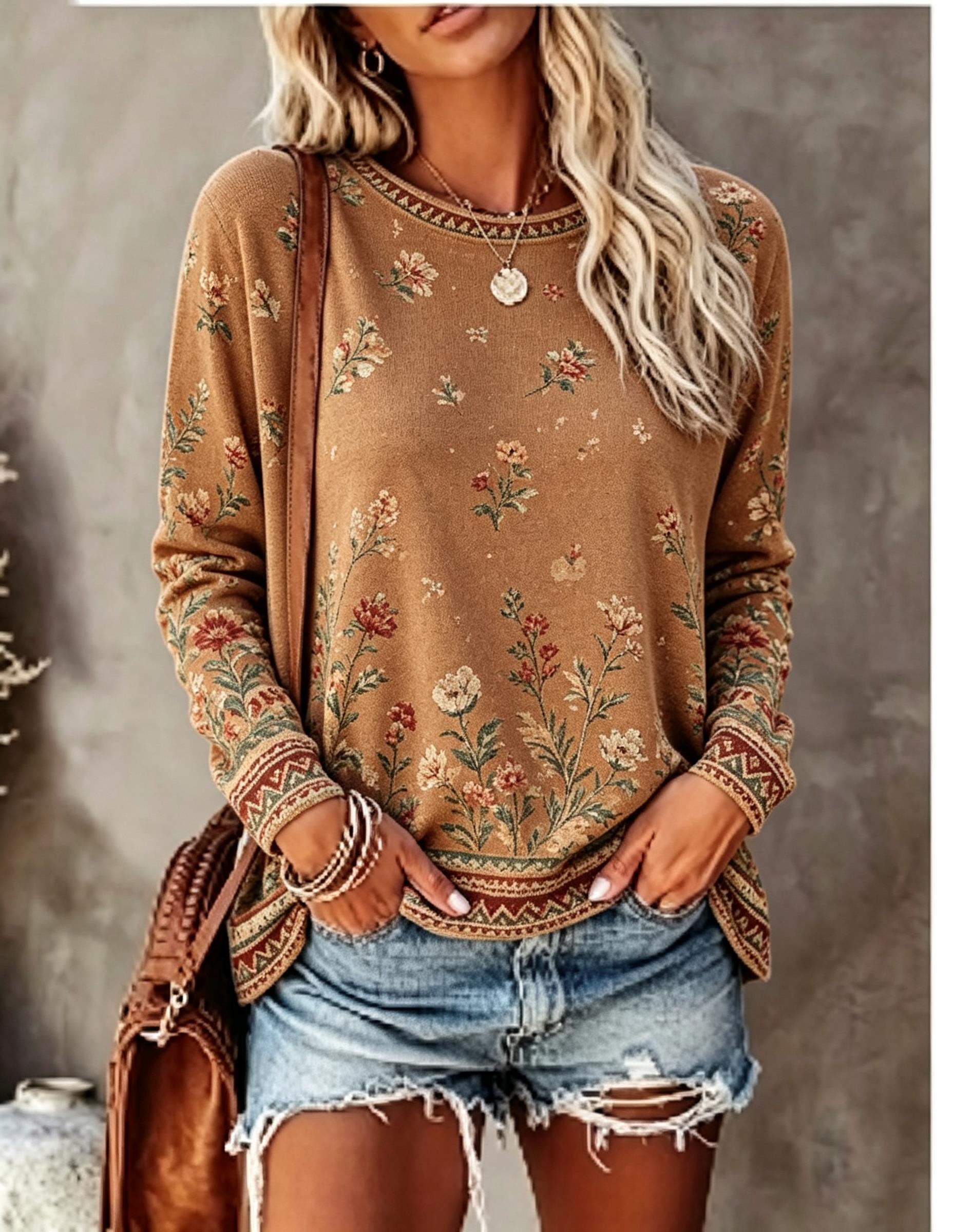 Women Crew Neck Long Sleeve T‑ - Wallpaper recension och pris