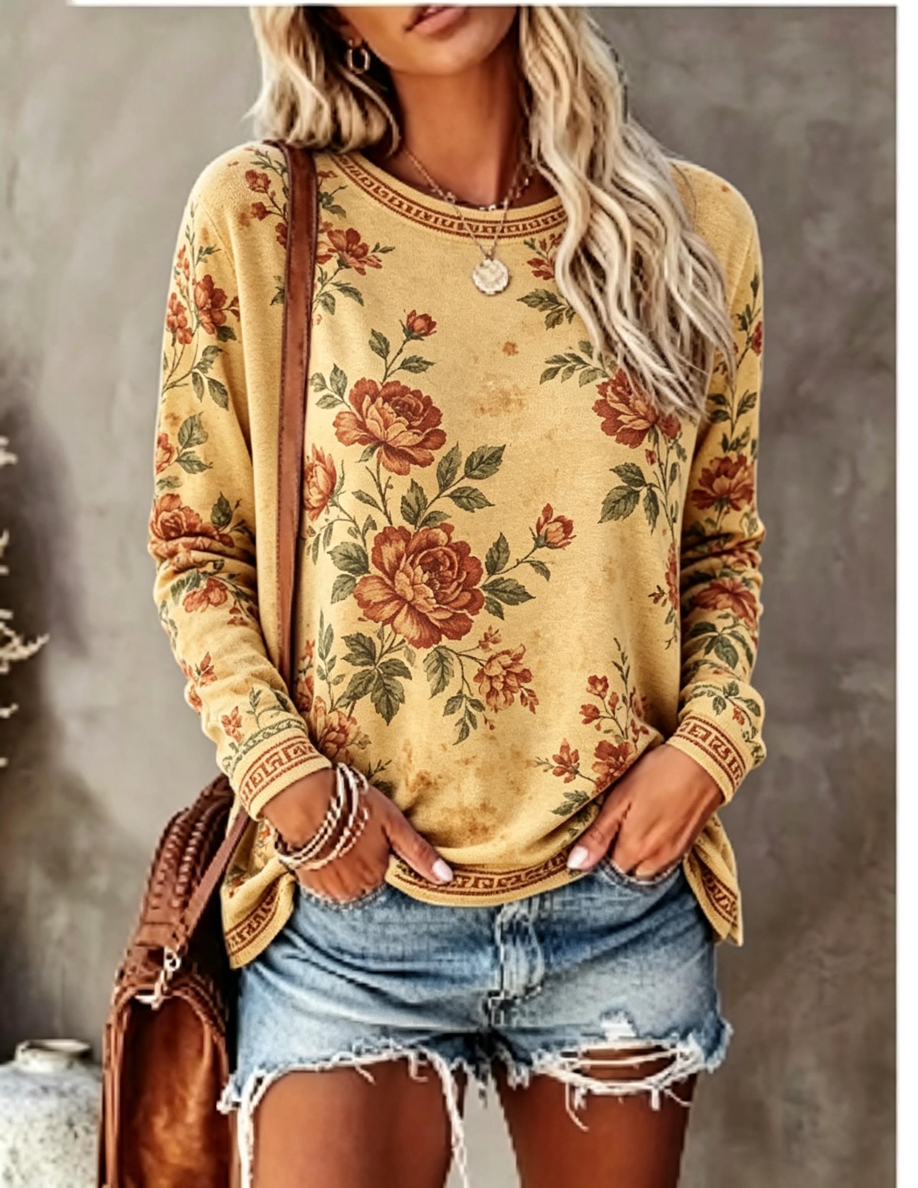 Women Crew Neck Long Sleeve T‑ - Wallpaper recension och pris